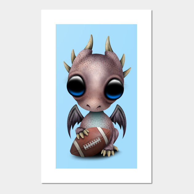 Baby Dragon Playing With Football